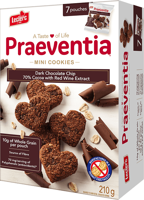 PRAEVENTIA, DARK CHOCOLATE COOKIES, 7 X 30 G