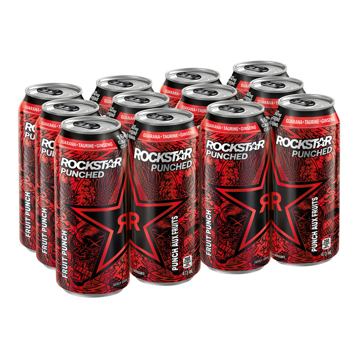 ROCKSTAR, ENERGY DRINK PUNCHED,  12 X 473ML