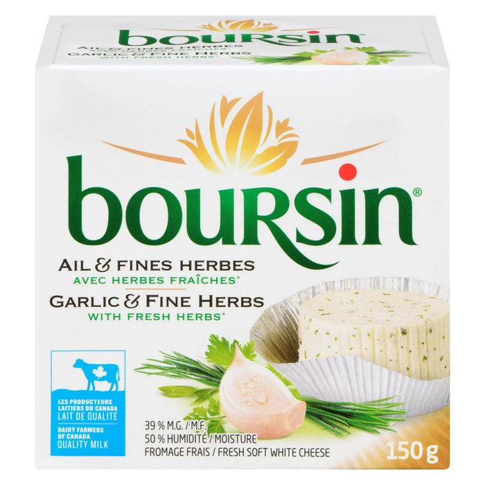 BOURSIN CHEESE SPICED GARLIC FINE HERBS - 2 X 150 G