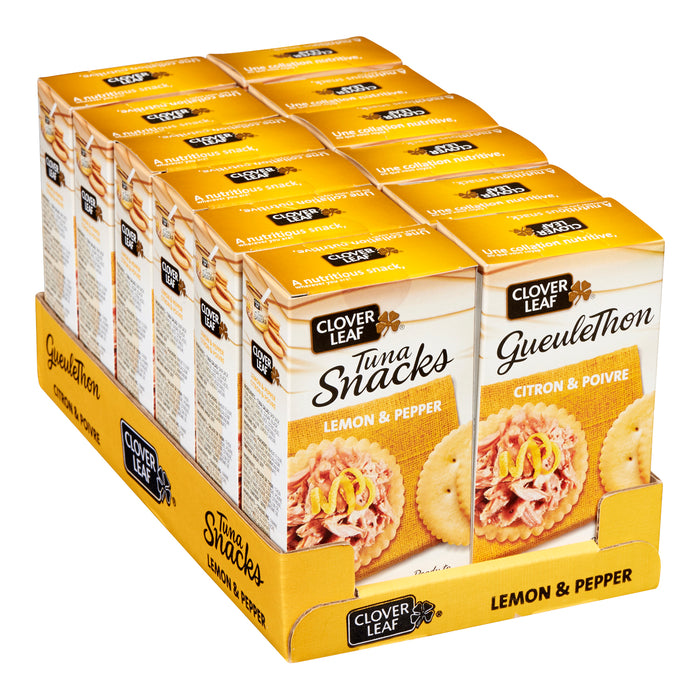 CLOVER LEAF, TUNA SALAD KIT LEMON PEPPER, 12 x 90 G