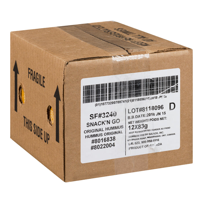 SUMMER FRESH, SNACK N GO HUMMUS & CRACKERS, 12 X 83G