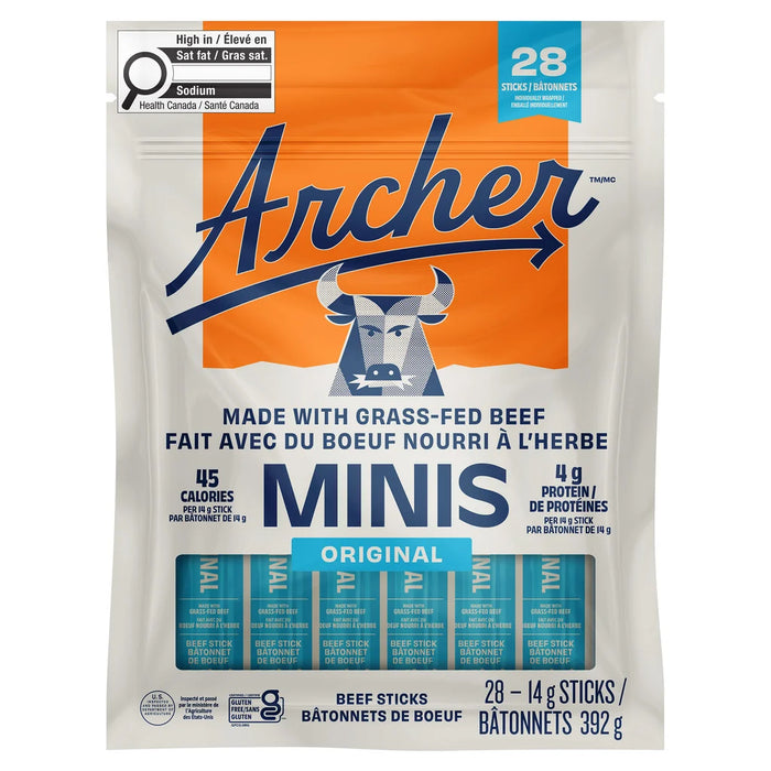 ARCHER - GRASS FED BEEF STICKS, 28 × 14 G