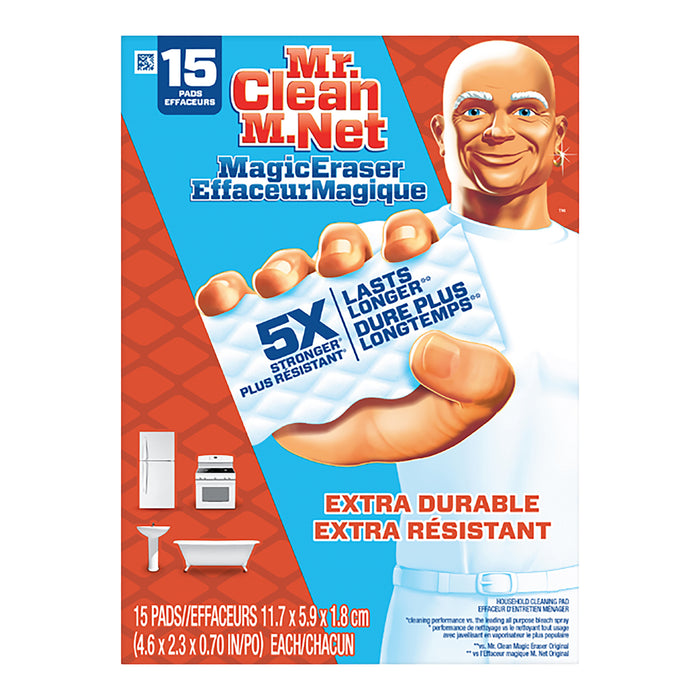 MR CLEAN PADS MAGIC ERASER EXTRA DURABLE, PACK OF 15