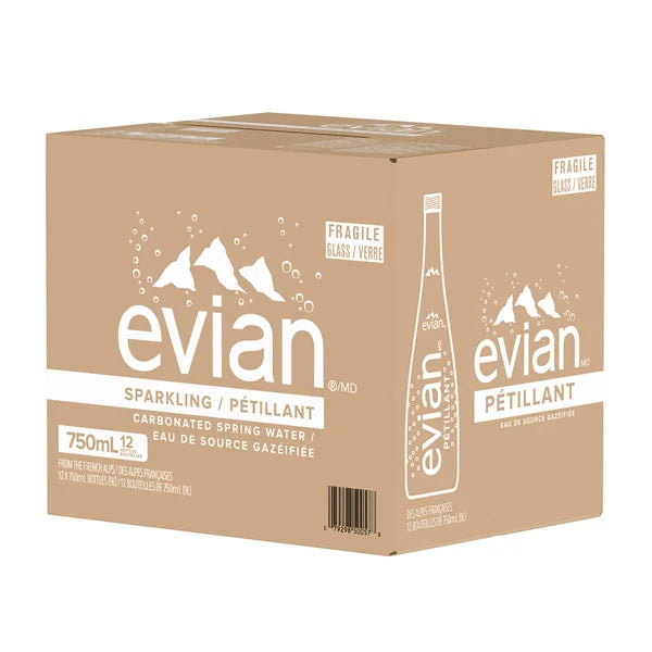 EVIAN NATURAL SPRING WATER, 12x750ML