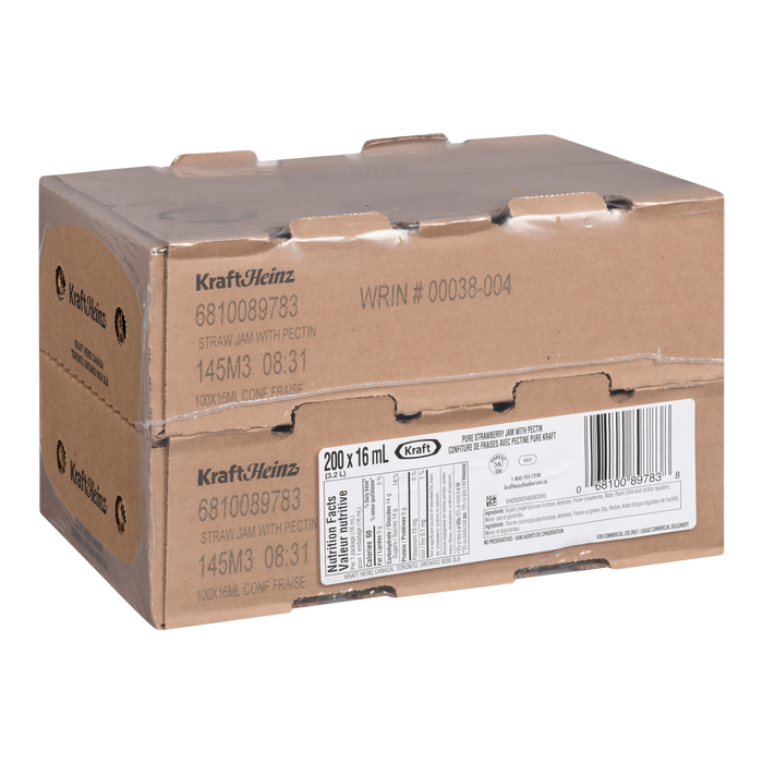 KRAFT, STRAWBERRY JAM PACKETS, 200X16 ML