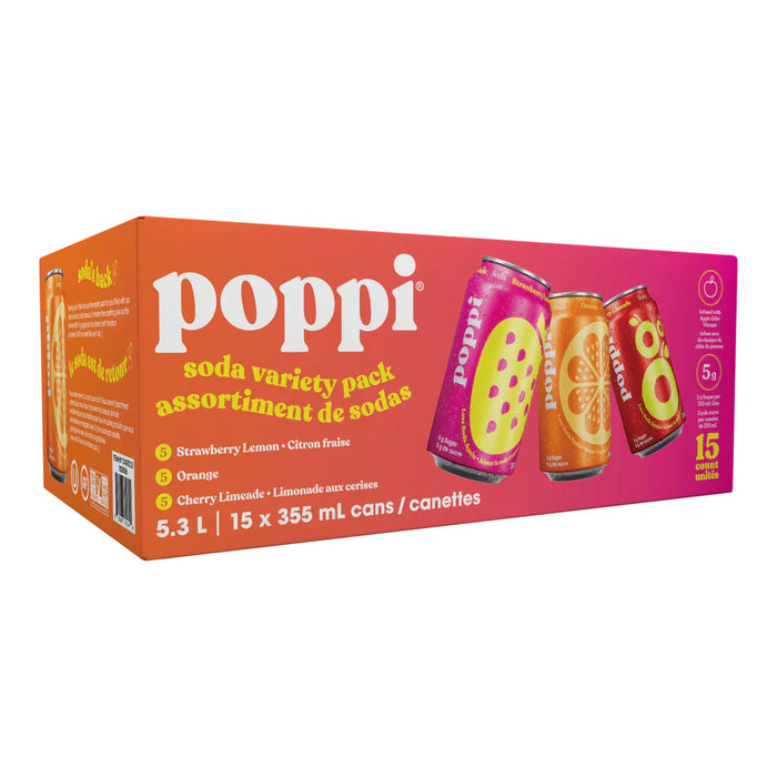 POPPI SODA VARIETY, 15 X 355ML