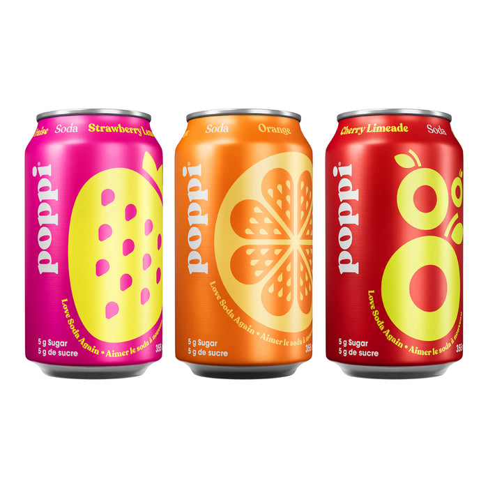 POPPI SODA VARIETY, 15 X 355ML