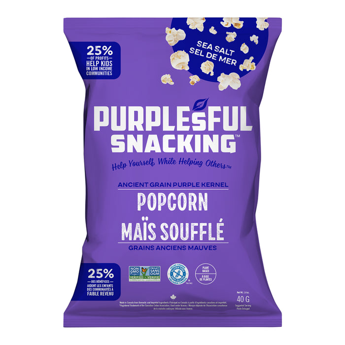 PURPLESFUL, SEA SALT POPCORN, 14 X 40G