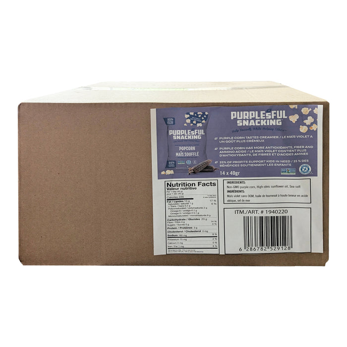 PURPLESFUL, SEA SALT POPCORN, 14 X 40G