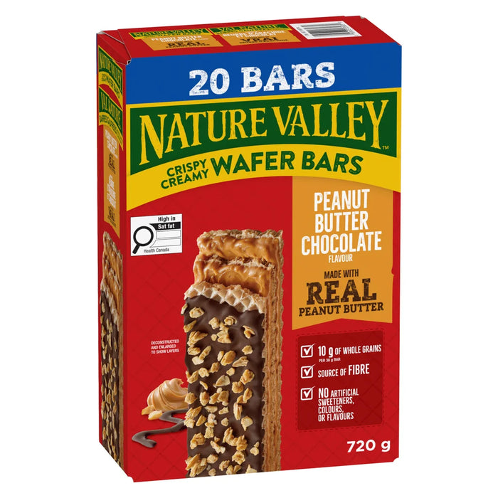 NATURE VALLEY PEANUT BUTTER CHOCOLATE WAFER BARS, 20 × 36 G