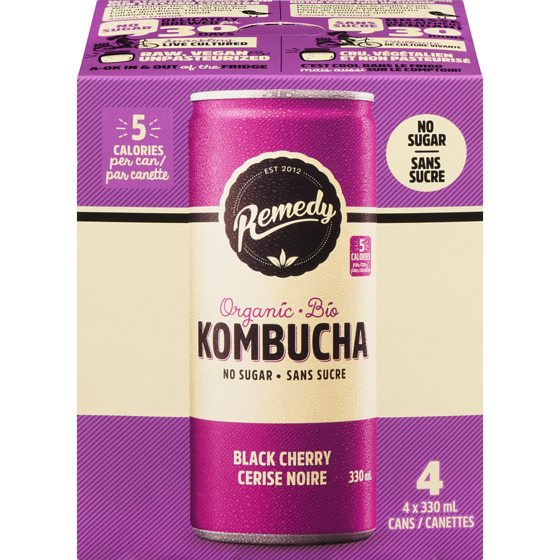 REMEDY KOMBUCHA, BLACK CHERRY, 4x330 ML