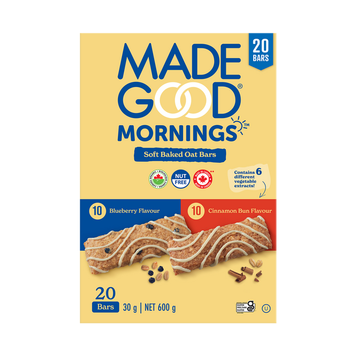 MADE GOOD MORNINGS, SOFT BAKED OAT BARS, 20 X 30 G