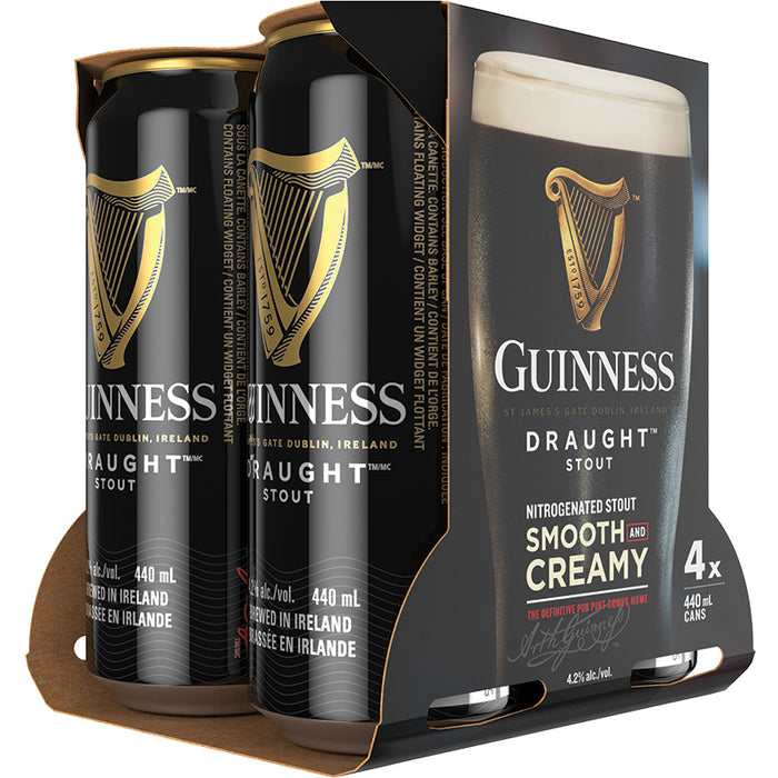 GUINNESS DRAUGHT STOUT 4X440ML - 4.2% ALCOOL