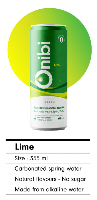 ONIBI, SPARKLING WATER LIME, 10x355 ML