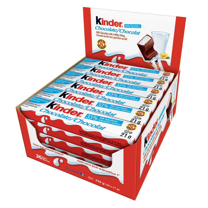 KINDER, BUENO CHOCOLATE BARS, 36 × 21 g