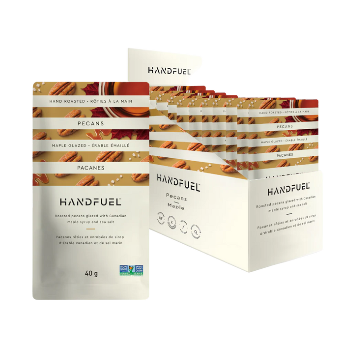 HANDFUEL, MAPLE GLAZED PECANS, 12 X 40G
