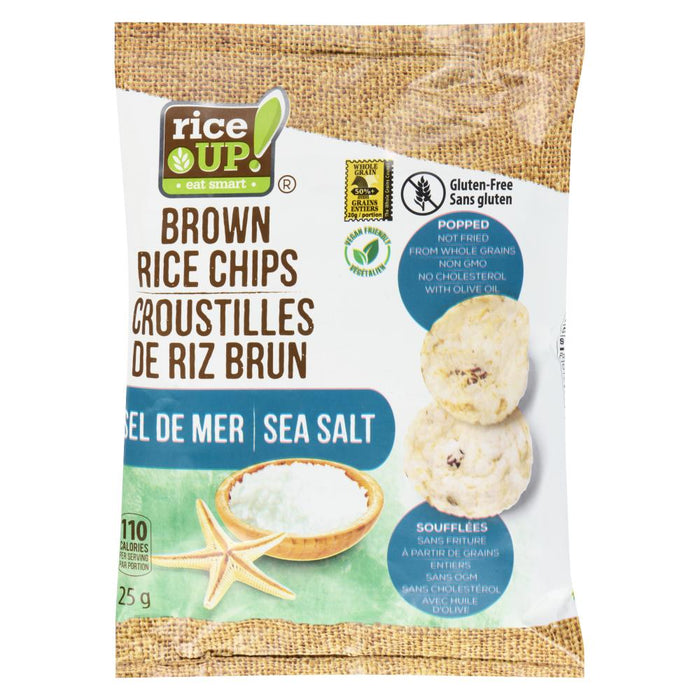 RICE UP! CHIPS BROWN RICE SEA SALT, 24 X 25 G