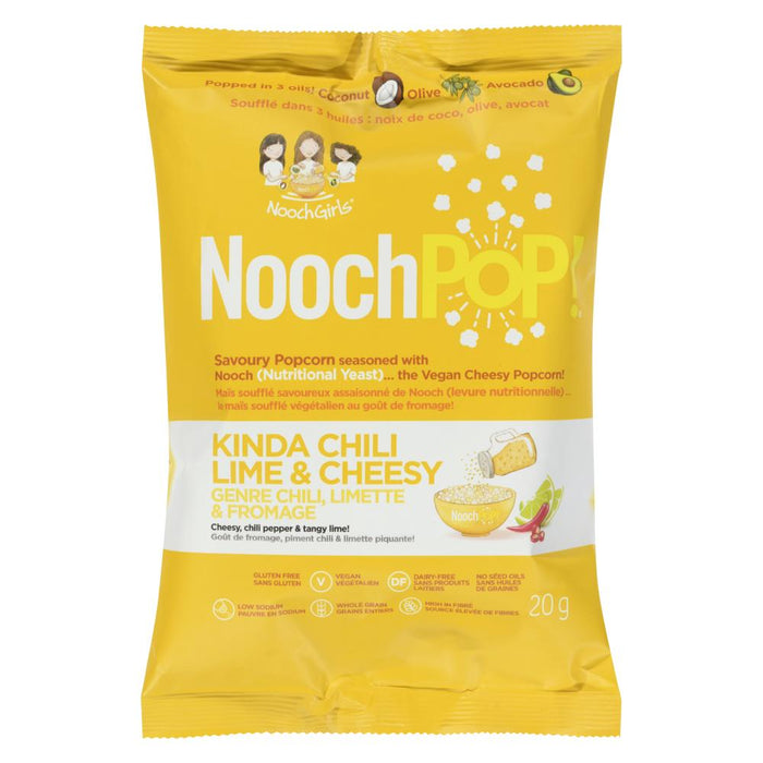 NOOCH POP NG POPCORN CHILI LIME CHEESY, 12 x 20 G