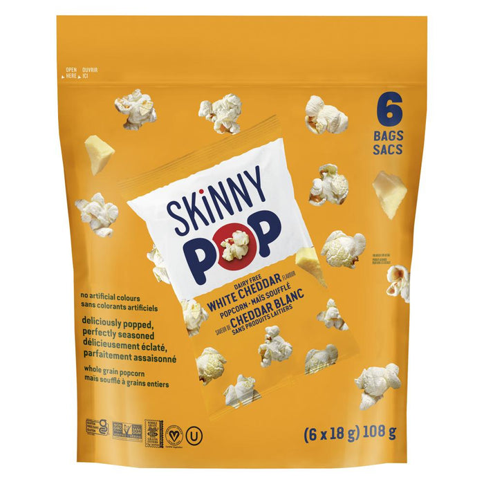 SKINNY POP CORN WHITE CHEDDAR 10 X 6 X 18 G