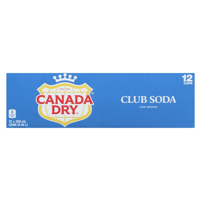 CANADA DRY, CLUB SODA, 12 x 355 ML