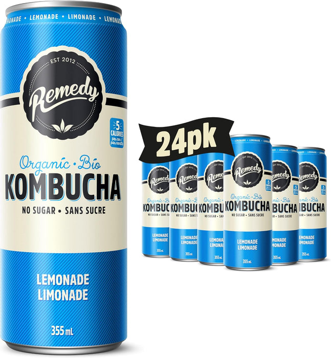 REMEDY KOMBUCHA, LEMONADE, 6X4X355ML