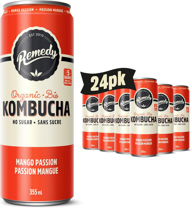REMEDY KOMBUCHA, MANGO PASSION, 6X4X355ML