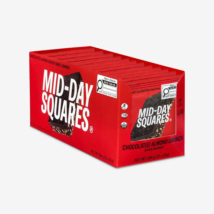 MID-DAY SQUARES, FUNCTIONAL SQUARES, ALMOND CRUNCH (REFRIGERATED), 12 X 33G