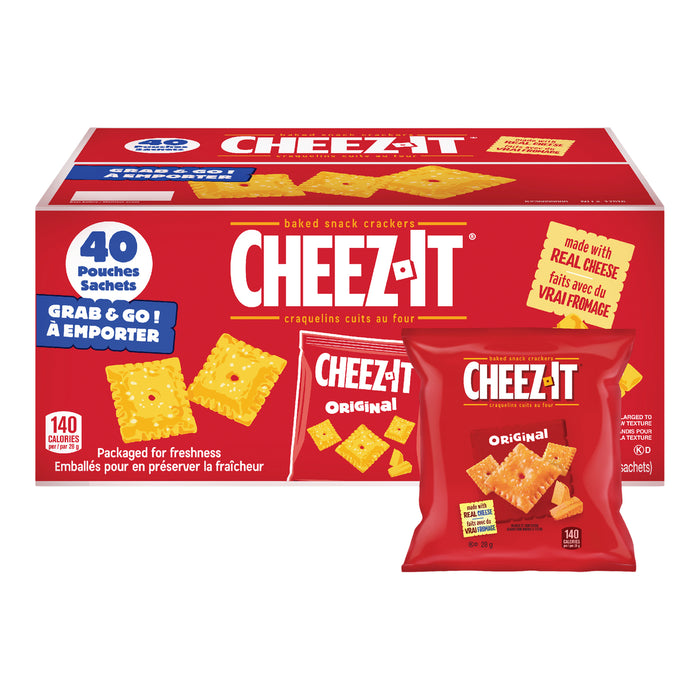 CHEEZ-IT, ORIGINAL SNACK CRACKERS, 40 X 28 G