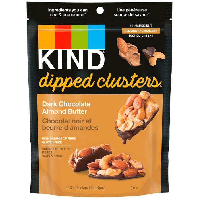 KIND DIPPED CLUSTERS DARK CHOCOLATE ALMOND BUTTER