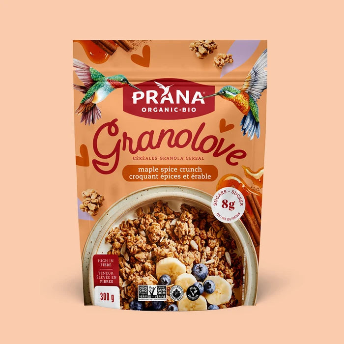 PRANA GRANOLOVE MAPLE SPICE CRUNCH GRANOLA, 300G