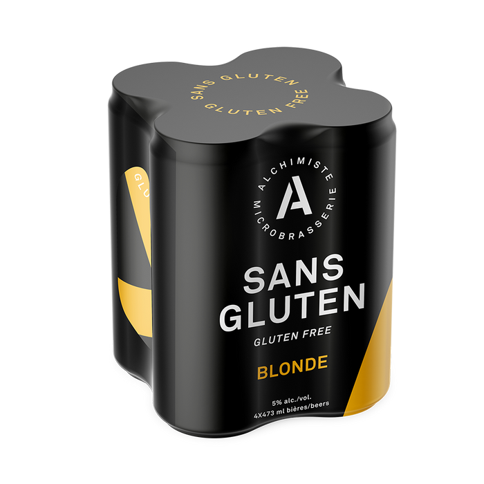 ALCHIMISTE BLONDE GLUTEN FREE 5% CANNED BEER, 4 X 473 ML
