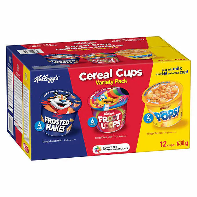 KELLOGG'S CEREAL CUPS 12 UNITS