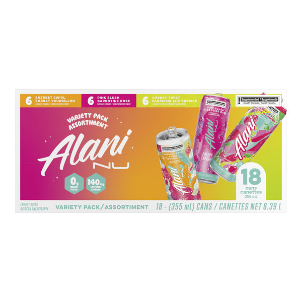 ALANI NU ENERGY DRINK VARIETY, 18X355ML