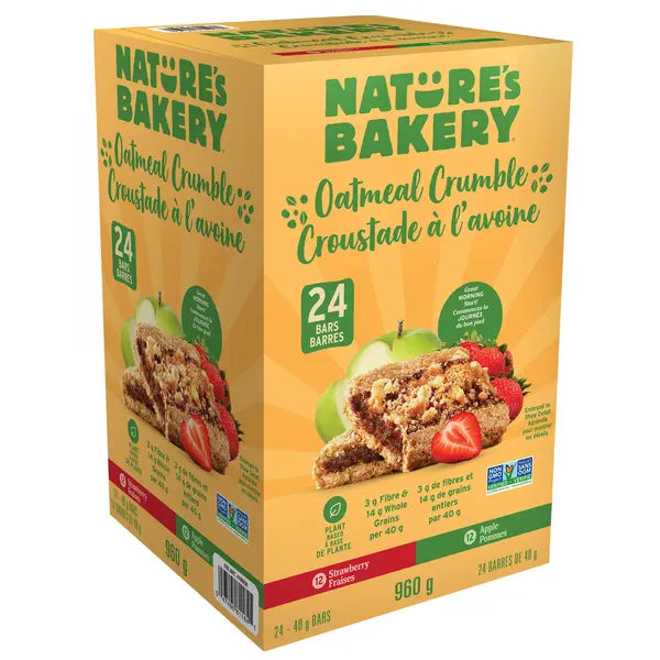 NATURE'S BAKERY OATMEAL CRUMBLE, STRAWBERRY & APPLE -  24 X 48G