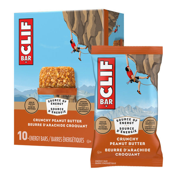 CLIF BAR, CRUNCHY PEANUT BUTTER, 10 x 68 G