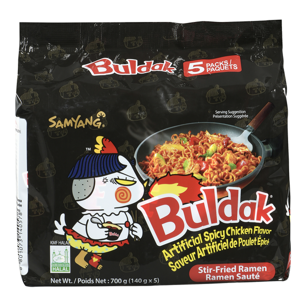 SAMYANG BULDAK ,EXTRA SPICY CHICKEN RAMEN  5 x 140 G