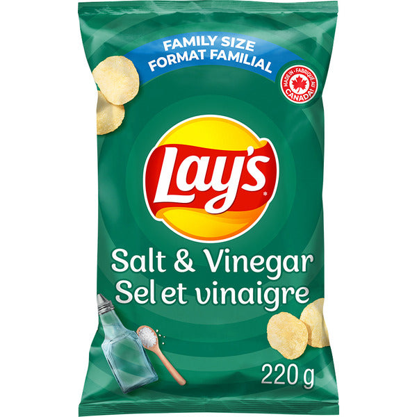 LAYS POTATO CHIPS SALT AND VINEGAR 220 G