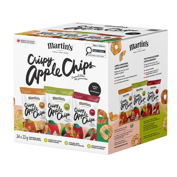 MARTIN'S, CRISPY APPLE CHIPS, 24 X 22 G