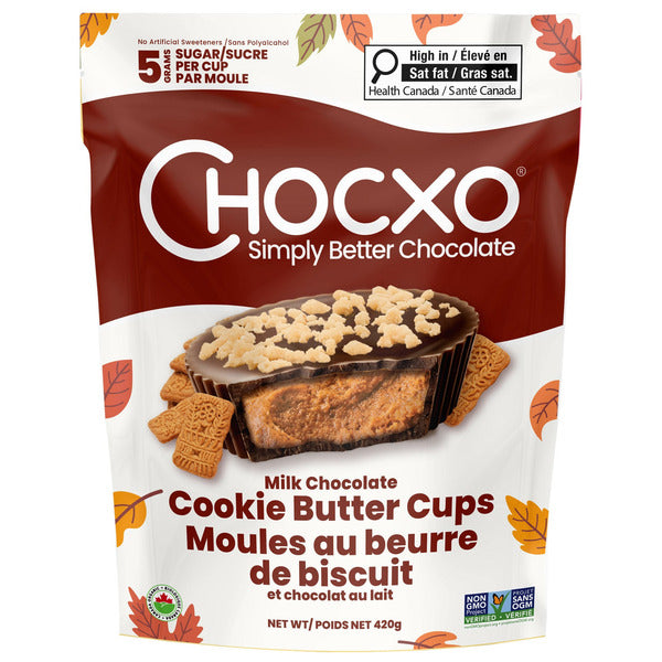 CHOCXO, MILK CHOCOLATE COOKIE BUTTER CUPS, 420G