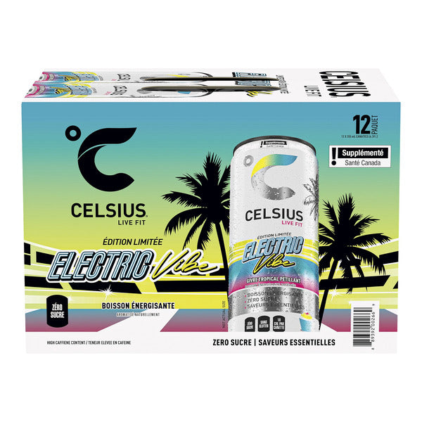 CELSIUS, ENERGY DRINK VIBES VARIETY PACK,  18 X 355ML