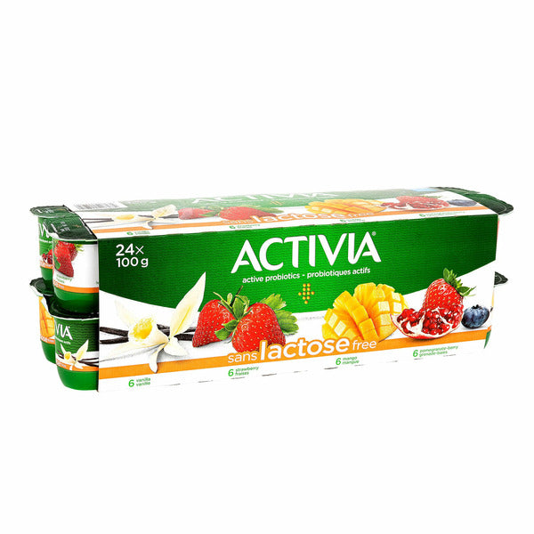 DANONE ACTIVIA LACTOSE FREE PROBIOTIC YOGURT 24 x 100 G