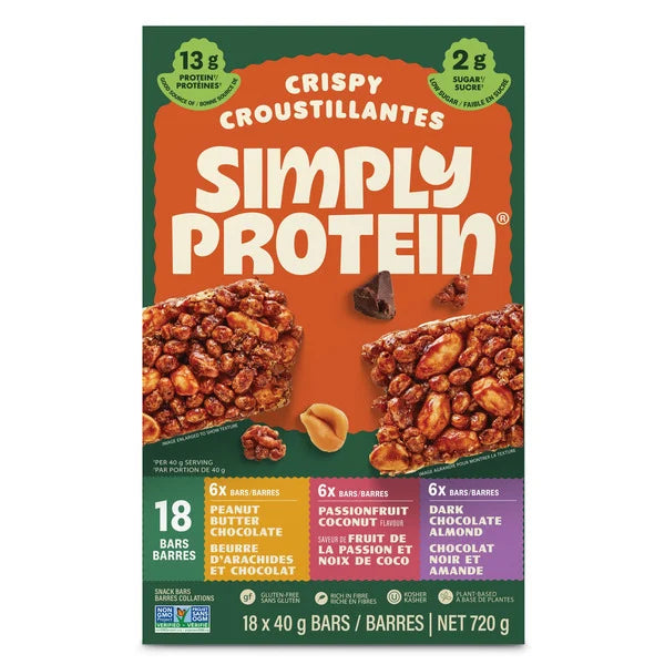 SIMPLY PROTEIN BARS VARIETY PACK, 18 X 40 G