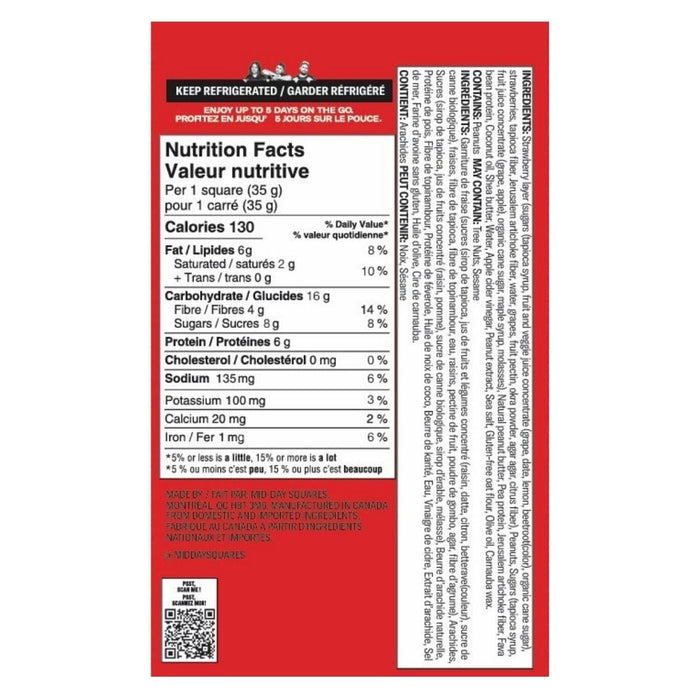 MID-DAY SQUARES PLANT-BASED CHOCOLATE BAR NO BREAD PB&J STRAWBERRY, 4PACK