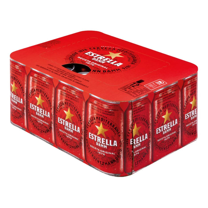 ESTRELLA DAMM 5.4% CANNED BEER, 12 X 330 ML