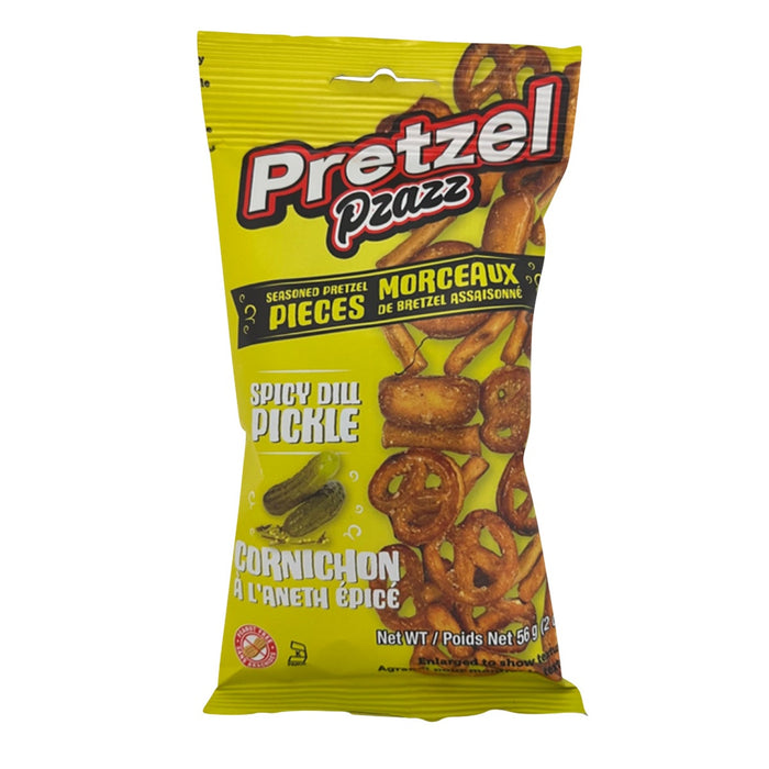 PRETZEL PZAZZ, SPICY DILL PICKLE, 12 x 56G