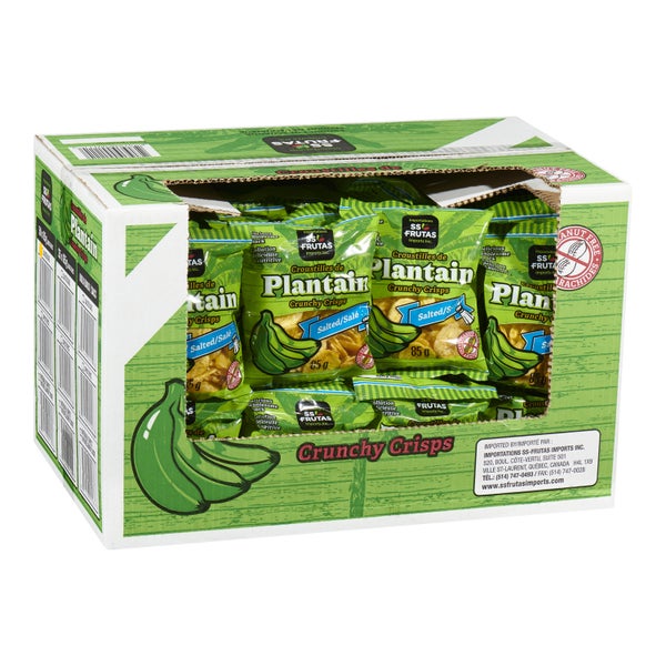 SS FRUTAS, PLANTAIN CRISPS CRUNCHY SALTED CASE, 50 X 85 G