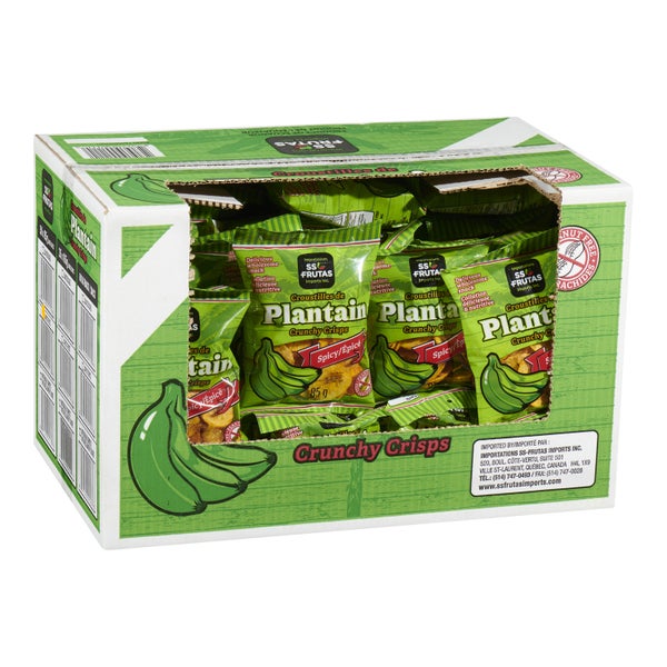 SS FRUTAS, PLANTAIN CRISPS CRUNCHY SPICY CASE, 50 X 85 G