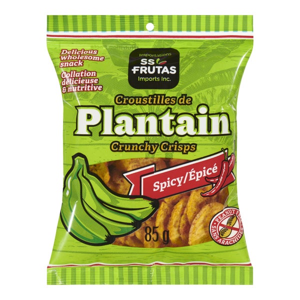 SS FRUTAS, PLANTAIN CRISPS CRUNCHY SPICY CASE, 50 X 85 G