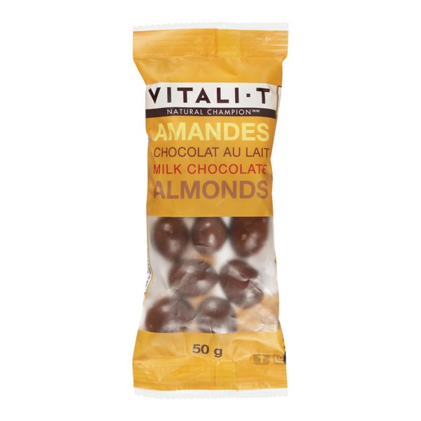VITALI-T, MILK CHOCOLATE ALMOND, 15 x 50G