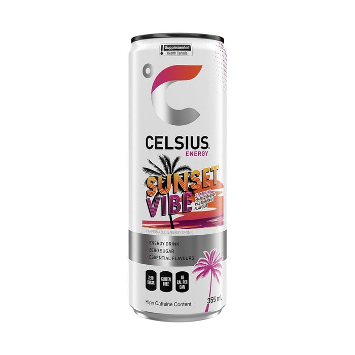 CELSIUS, ENERGY DRINK SUNSET VIBE,  12 X 355ML